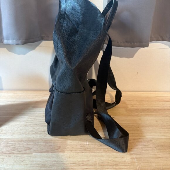 Black Faux Leather Small Backpack - Picture 3 of 5